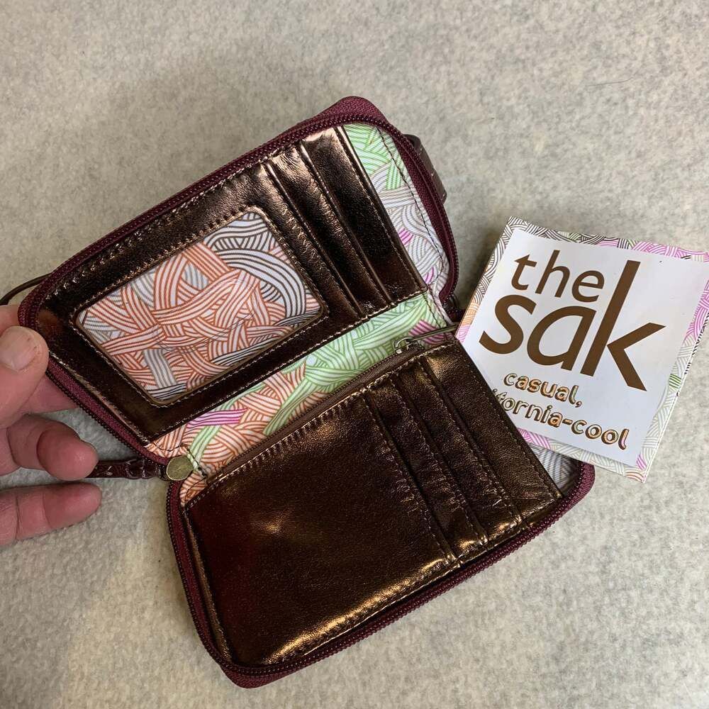 The Sak Leather Smartphone Wristlet Wallet with Pheasant Feather Motif - Picture 3 of 5